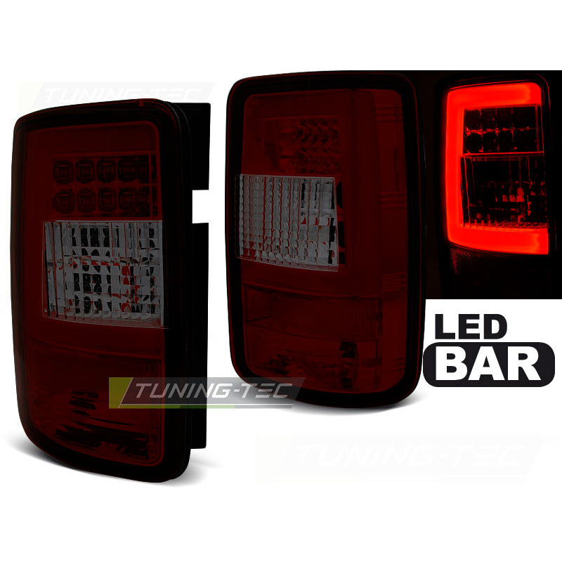 LED Bar Fanali Posteriori Rosso Fumé per Volkswagen Caddy (03-03.14) Fanali