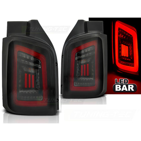LED Bar Fanali Posteriori Fumé Nero Rosso per Volkswagen T5 (04.03-09 / 10-15)