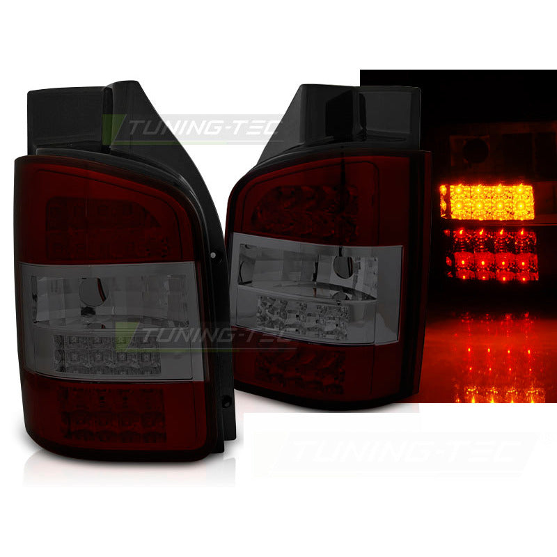 LED Fanali Posteriori Rosso Fumé per Volkswagen T5 (03-09) Furgone