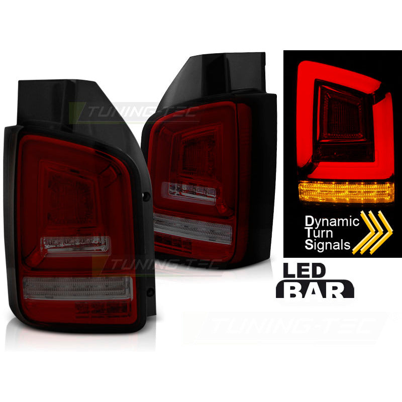 LED Bar Fanali Posteriori Rosso Fumé Sequenziali per Volkswagen T5 (2010-2015)