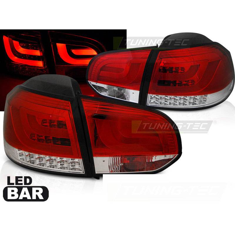 LED Bar Fanali Posteriori Rosso Bianco per Volkswagen Golf 6 (10.08-12) Fanali