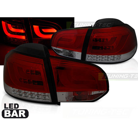 LED Bar Fanali Posteriori Rosso Fumé per Volkswagen Golf 6 (10.08-12) Fanali