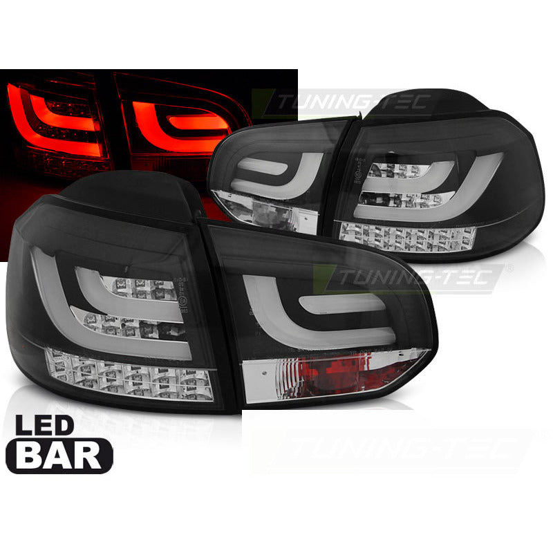 Fanali Posteriori LED Bar Neri per Volkswagen GOLF 6 (10.08-12)