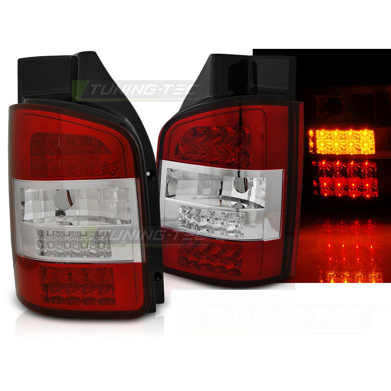 LED Fanali Posteriori Rosso Bianco per Volkswagen T5 (10-15) Furgone
