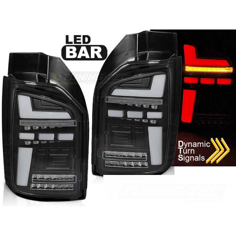 LED Bar Fanali Posteriori Nero Sequenziali per Volkswagen T6 (anni 2015-2024)