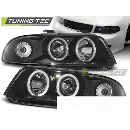 Fari Angel Eyes Nero per Audi A4 (11.94-12.98) - Fanali Anteriori