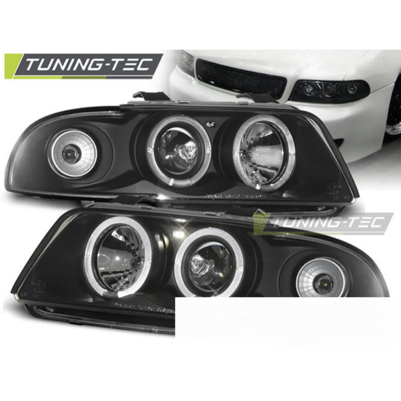 Fari Angel Eyes Nero per Audi A4 (11.94-12.98) - Fanali Anteriori