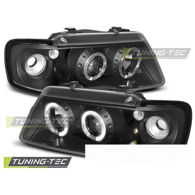 Fari Angel Eyes Nero per Audi A3 8L (08.96-08.00) - Fanali Anteriori
