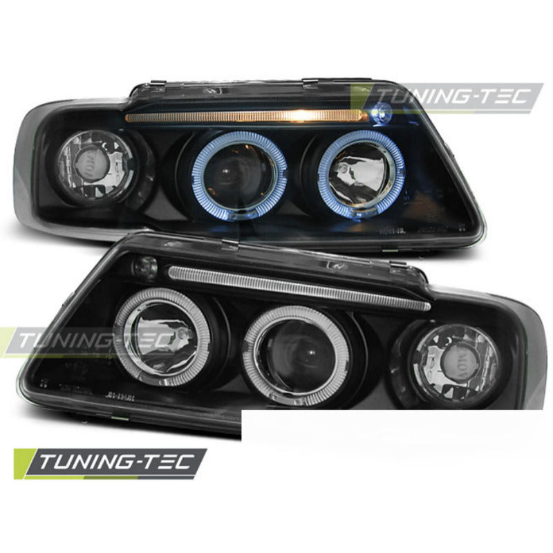 Fari Angel Eyes Nero per Audi A3 8L (08.96-08.00) Fanali Anteriori