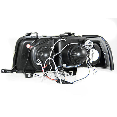 Fari Angel Eyes Nero per Audi 80 B4 (09.91-04.96) Fanali Anteriori