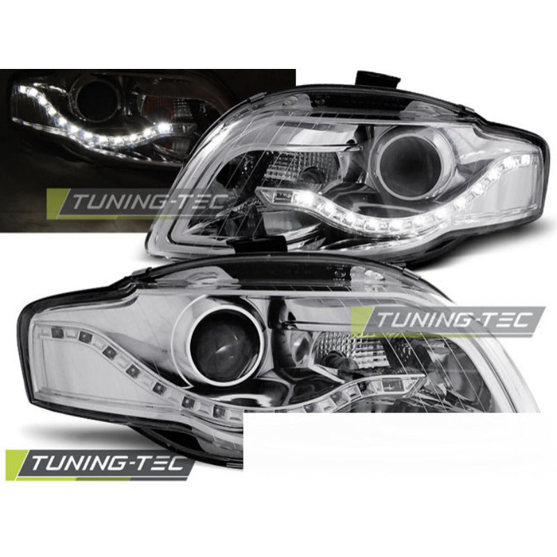 Fari Daylight Cromato per Audi A4 B7 (11.04-03.08) - Fanali Anteriori