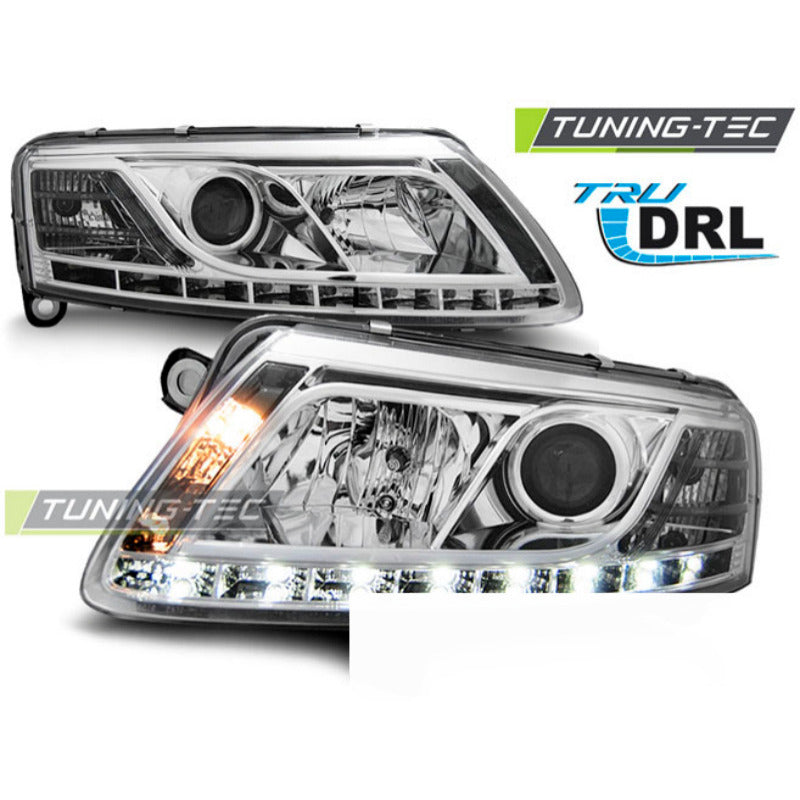 Fari True DRL Cromato per Audi A6 C6 (04.04-08) Luci Diurne Cromate
