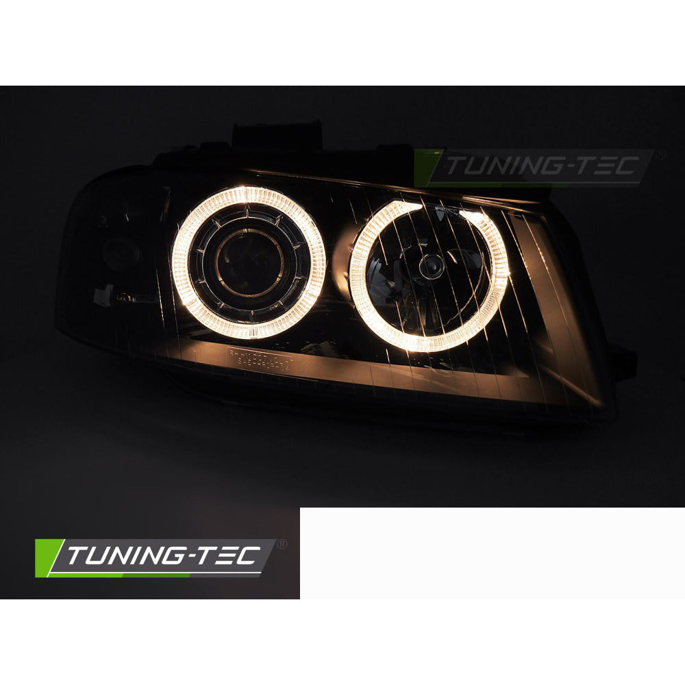 Fari Angel Eyes Nero per Audi A3 8P (05.03-03.08) Fanali Anteriori