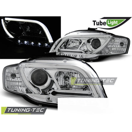 Fari Tube Cromato per Audi A4 B7 (11.04-03.08) - Fanali Anteriori