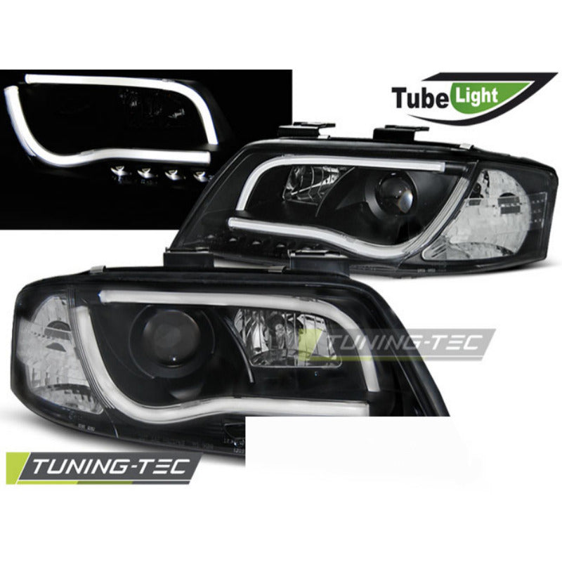 Fari Tube Luce Nera per Audi A6 (05.97-05.01) Fanali Anteriori