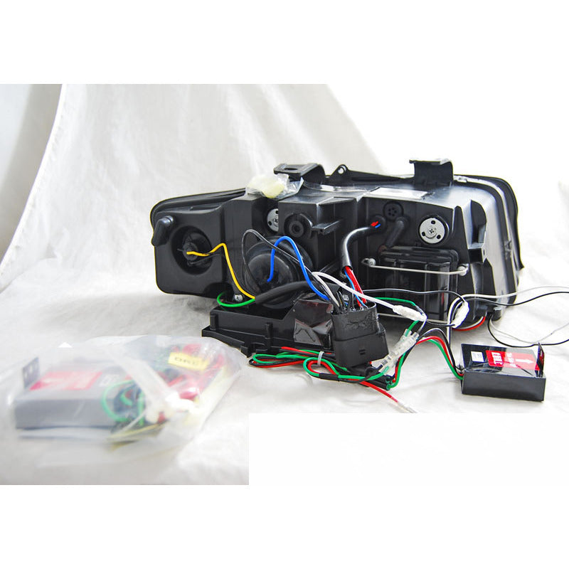 Fari Tube DRL Nero per Audi A4 (10.00-10.04) Luci Diurne