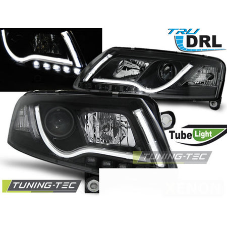 Xenon Fari Tubo Luce DRL Nera per Audi A6 C6 (2004-2008)