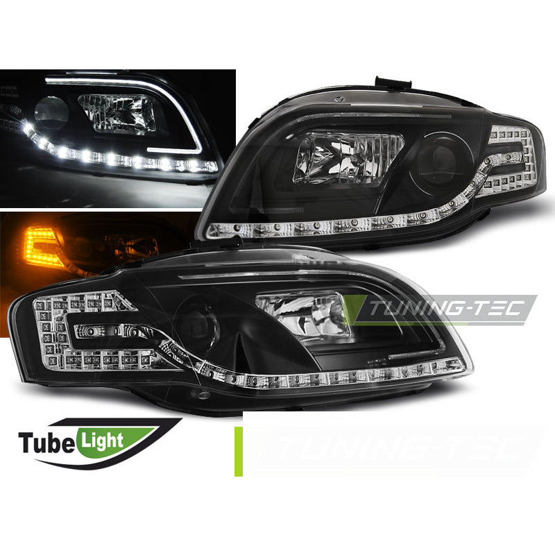 Fari Tube Luce Nera per Audi A4 B7 (11.04-03.08)