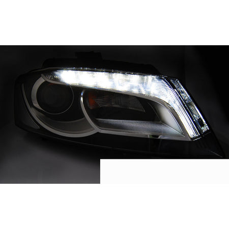 Fari Anteriori Luci Diurne LED Neri per Audi A3 8P (2008-2012)