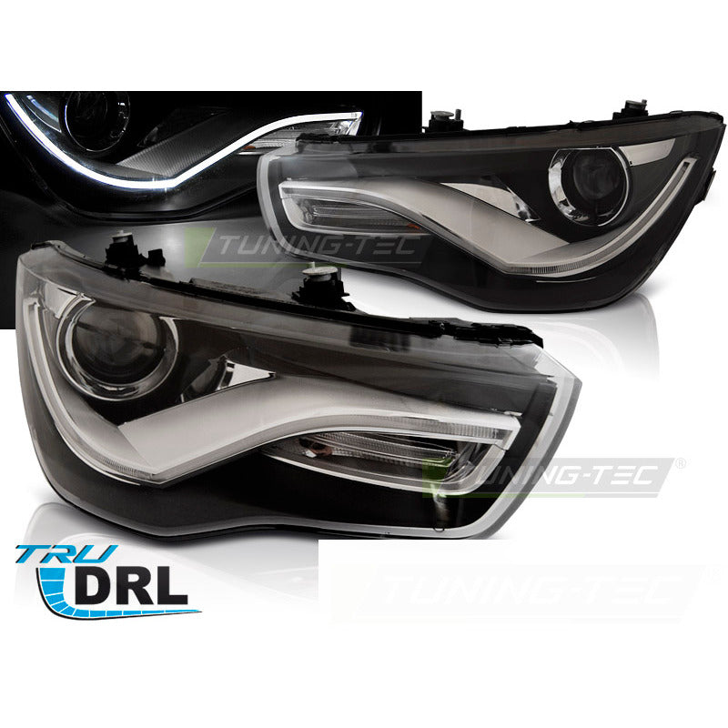 Fari True DRL Nero per Audi A1 (04.10-12.14) Luci Diurne Anteriori