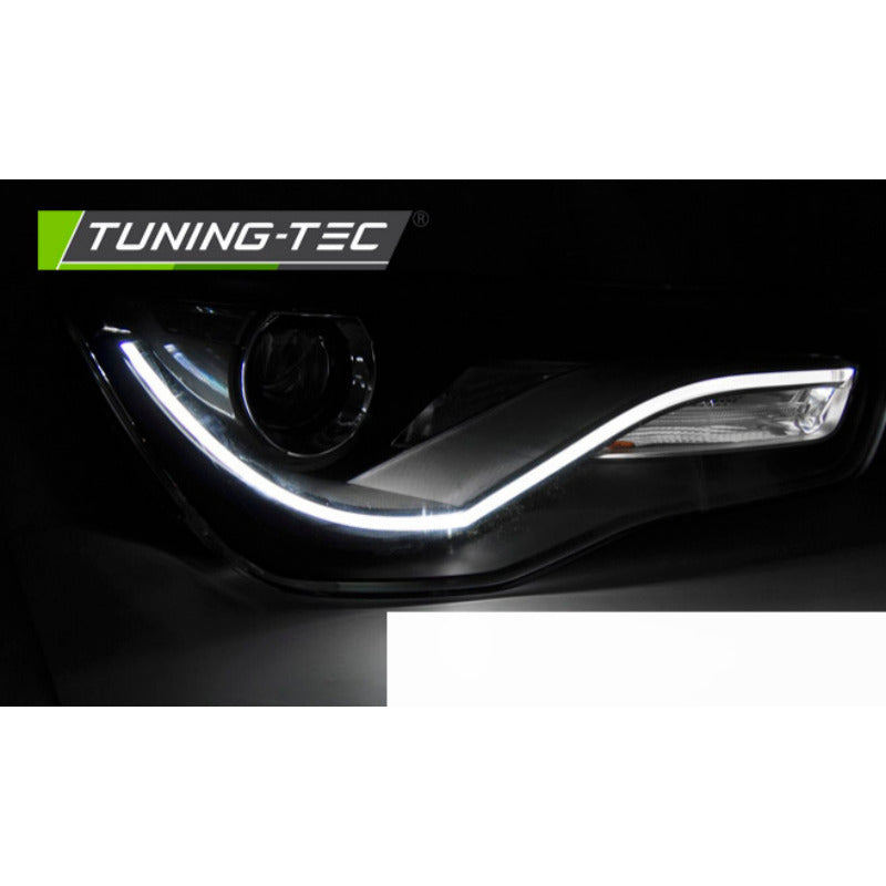 Fari True DRL Nero per Audi A1 (04.10-12.14) Luci Diurne Anteriori