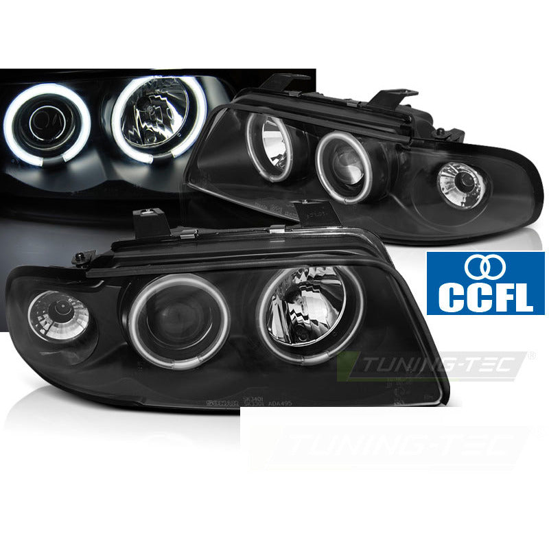 Fari Angel Eyes CCFL Nero per Audi A4 (11.94-12.98) Fanali Anteriori