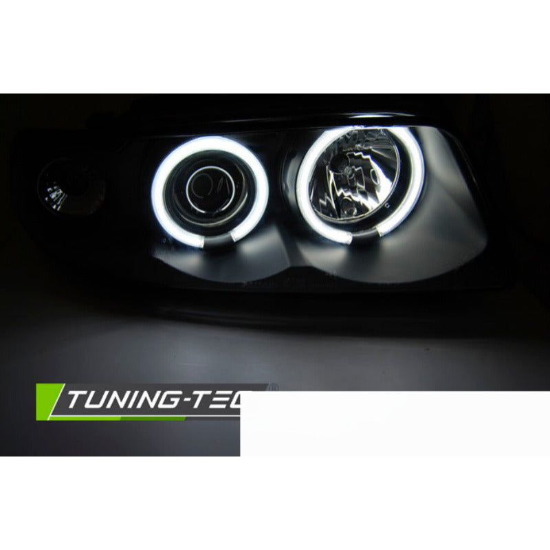 Fari Angel Eyes CCFL Nero per Audi A4 (11.94-12.98) Fanali Anteriori