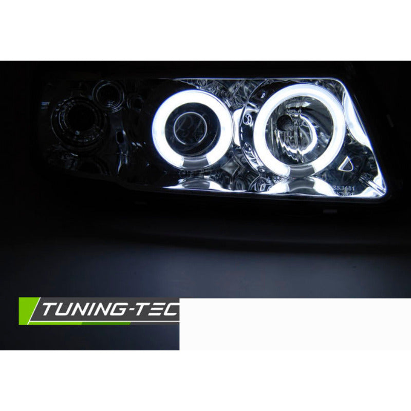 Fari Angel Eyes CCFL Cromato per Audi A3 8L (08.96-08.00) Fanali