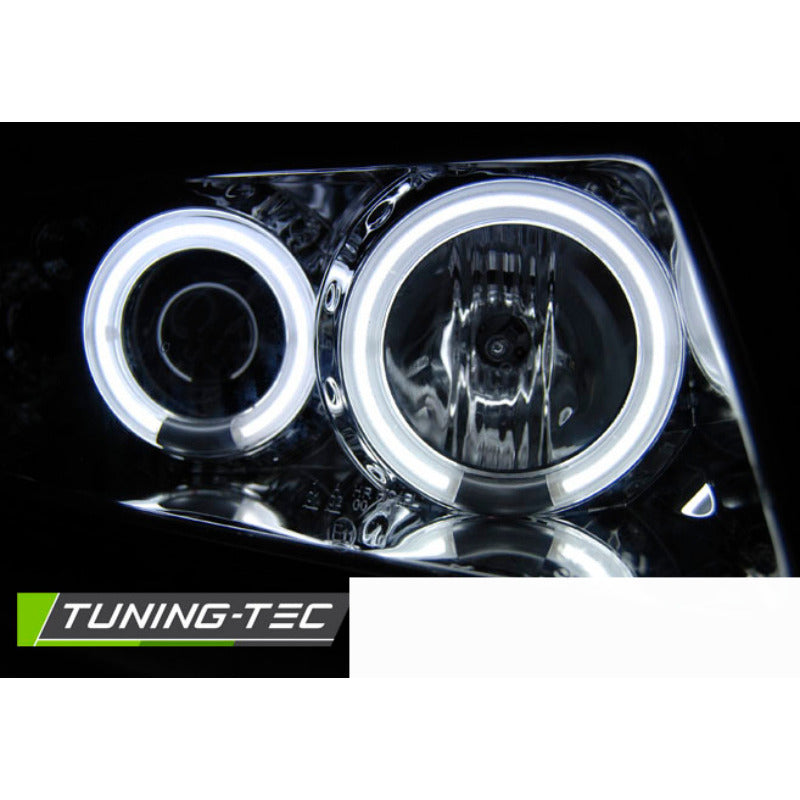 Fari Angel Eyes CCFL Cromato per Audi A3 8L (08.96-08.00) Fanali