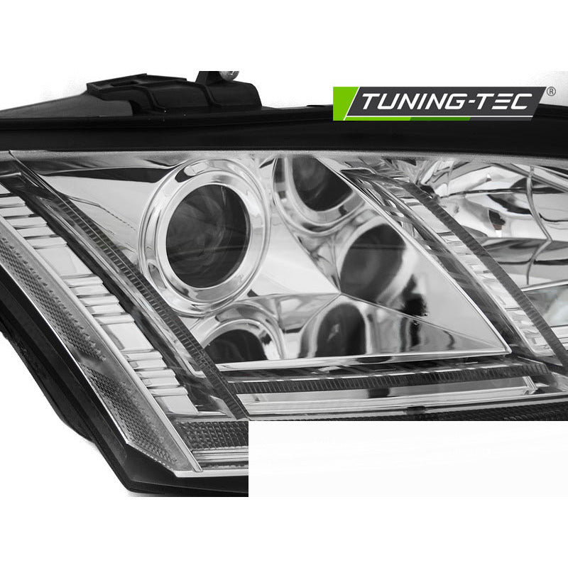 Fari LED Cromato Sequenziali per Audi TT (2006-2010) 8J - Fanali Anteriori