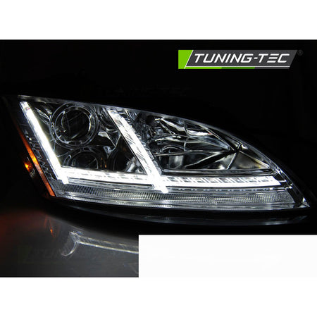 Fari LED Cromato Sequenziali per Audi TT (2006-2010) 8J - Fanali Anteriori