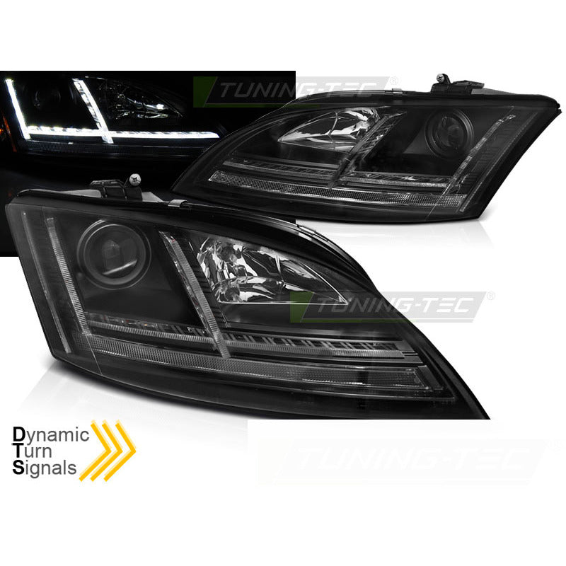 Fari LED Nero Sequenziali per Audi TT (2006-2010) 8J, Anteriori, Neri