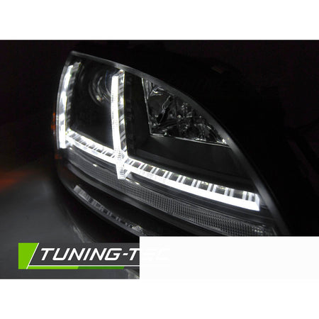 Xenon Fari LED DRL Nero Sequenziali per Audi TT (2006-2010) 8J Luci Diurne