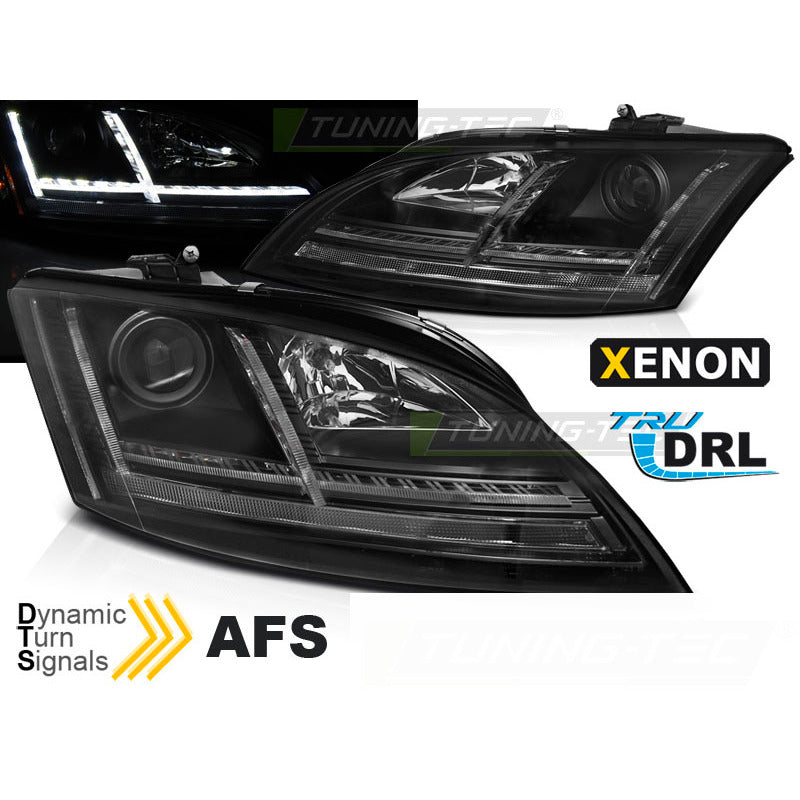 Xenon Fari LED DRL Nero Sequenziali per Audi TT (2006-2010) con AFS
