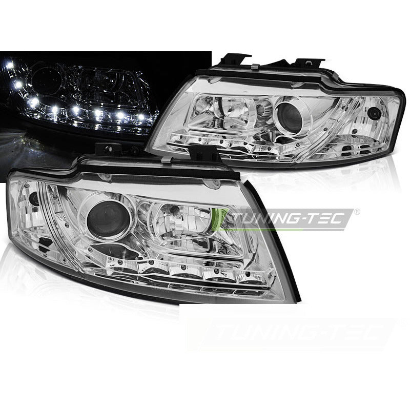 Fari Daylight Cromato per Audi A4 B6 Cabrio (2002-2006) - Fanali Anteriori