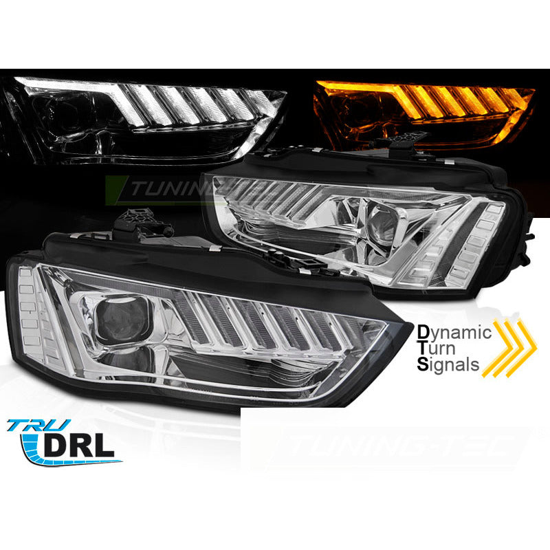 Xenon Fari LED Cromato Sequenziali per Audi A4 B8 (2012-2015) - Kit Fari Xeno