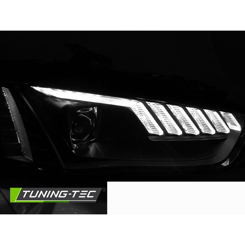 Fari Anteriori LED Neri Sequenziali per Audi A4 B8 (2012-2015)
