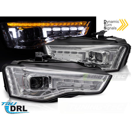 Xenon Fari LED Cromato Sequenziali per Audi A5 (2011-2016) - Kit Fari Xeno