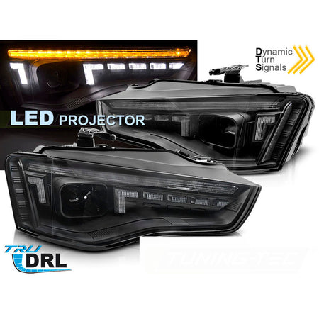 LED Fari LED Nero Sequenziali per Audi A5 (2011-2016) Colore Nero Sequenziale