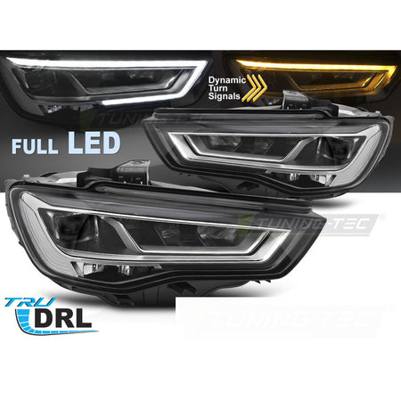 Fari Full LED Sequenziali DRL per Audi A3 8V (anni 2012-2016) Luci Diurne