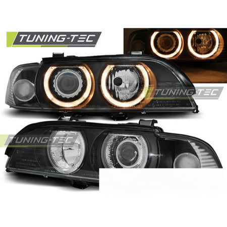 Xenon Fari Angel Eyes Nero per BMW E39 (09.95-06.03) Kit Fari allo Xeno