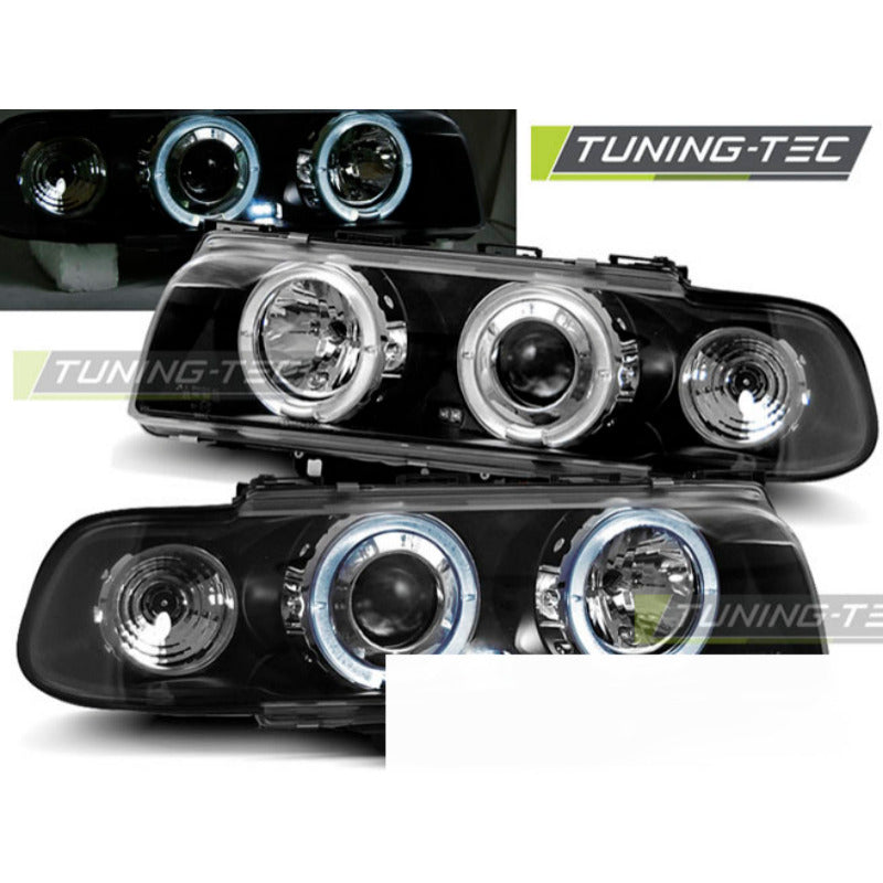 Fari Angel Eyes Nero per BMW E38 (06.94-08.98) - Fanali Anteriori