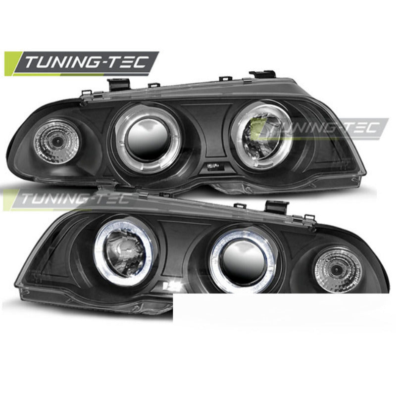 Fari Angel Eyes Nero per BMW E46 (05.98-08.01) S/T, Fanali Anteriori