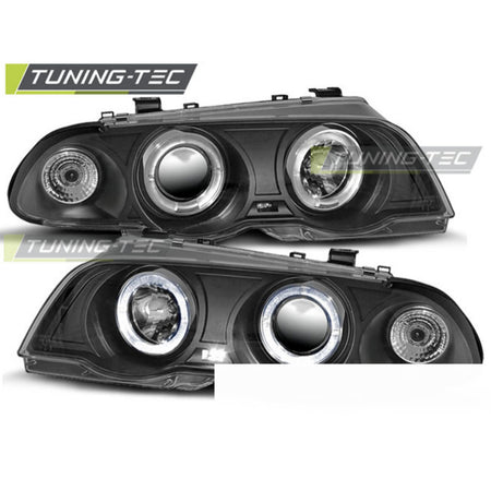 Fari Angel Eyes Nero per BMW E46 (05.98-08.01) S/T, Fanali Anteriori