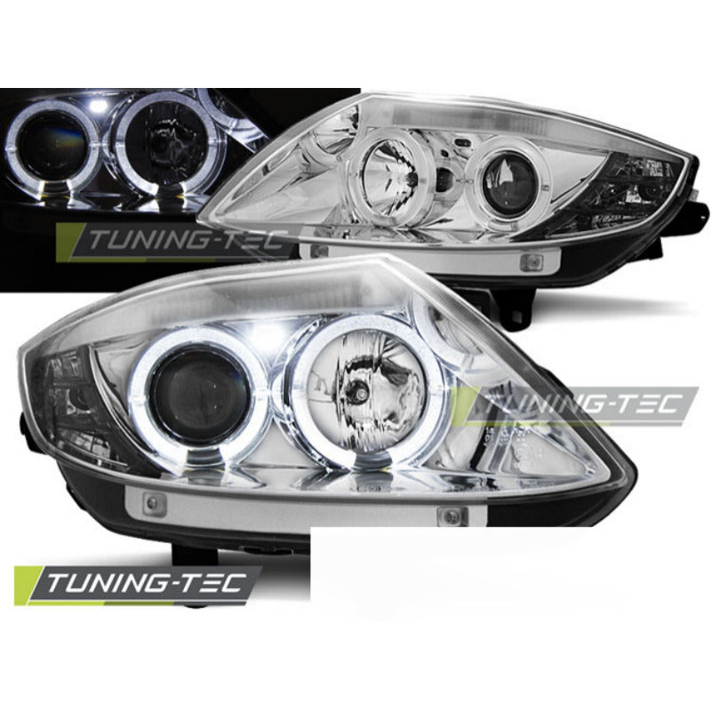 Fari Angel Eyes Cromato per BMW Z4 E85 (2002-2008) - Fanali Anteriori