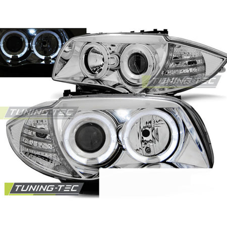 Fari Angel Eyes Cromato per BMW 1 E87 (2004-2011) - Fanali Anteriori
