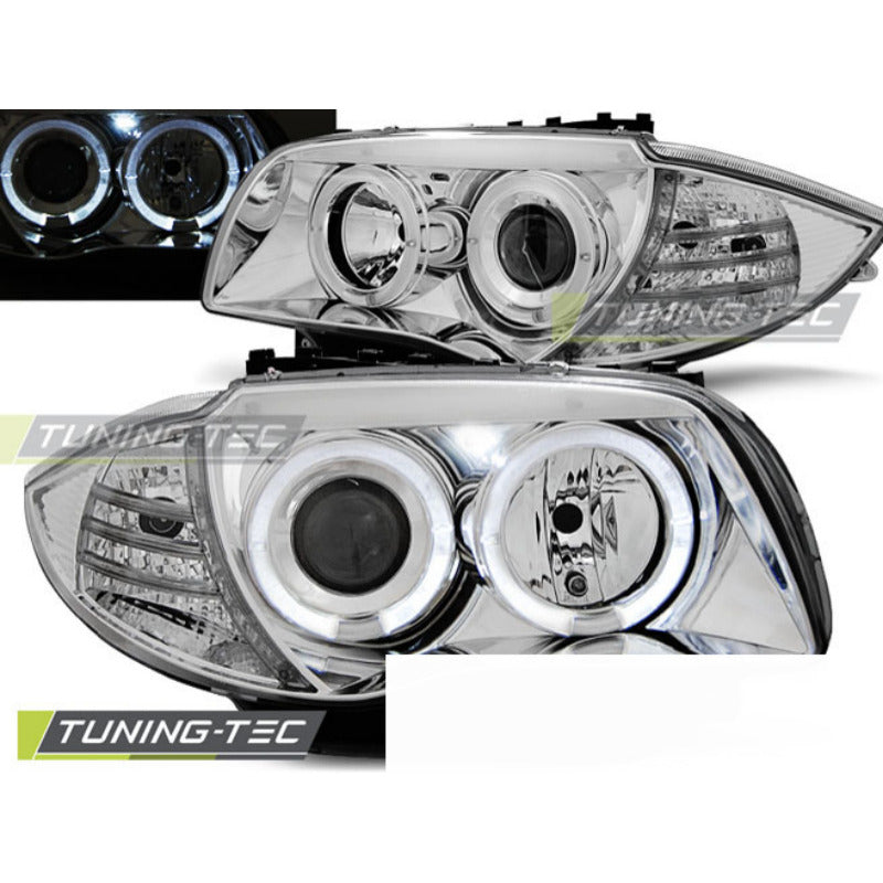 Fari Angel Eyes Cromato per BMW 1 E87 (2004-2011) - Fanali Anteriori