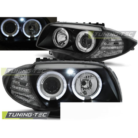 Fari Anteriori Angel Eyes Neri per BMW 1 E87 (04-11)