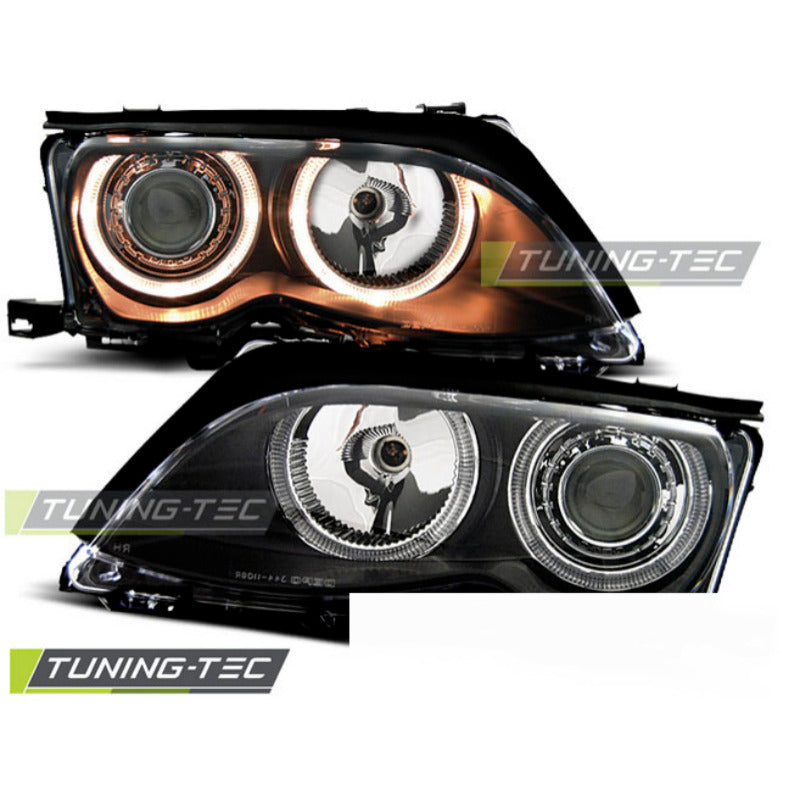 Fari Angel Eyes Nero per BMW E46 (09.01-03.05) S/T - Fanali Anteriori