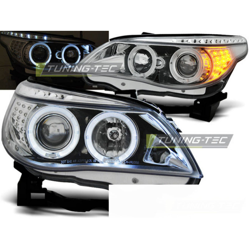 Fari Angel Eyes Cromato LED Indicatore per BMW E60/E61 (03-07)